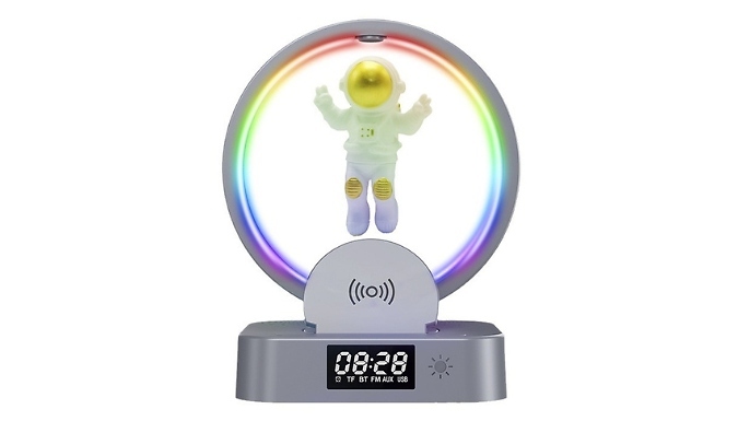 LED Astronaut Wireless Charger Speaker & Clock