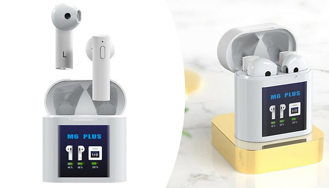 Earbuds with 2-In-1 Charger Case & Forehead Thermometer