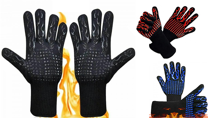 Supertrendinuk Fireproof & Heatproof BBQ Oven Gloves - 3 Colours