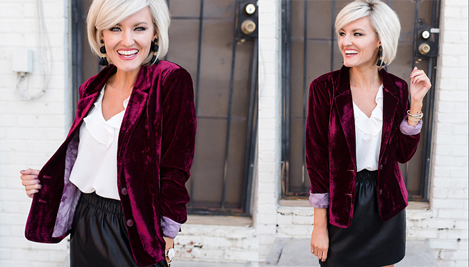 Women’s Slim-Fit Velvet Blazer - 3 Colours & 4 Sizes