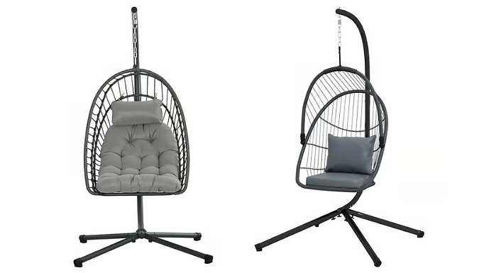 Outsunny Patio Hanging Rattan Egg Chair - 2 Colours!