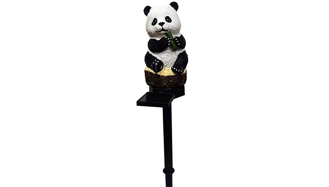 1 or 2 Solar Resin Panda LED Lights