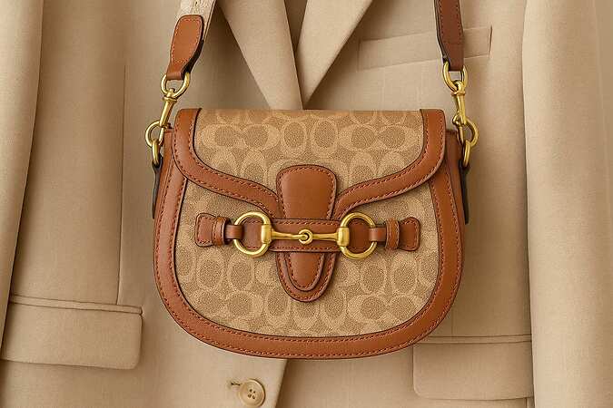 Saddle Crossbody Bag with Premium Wide Shoulder Strap