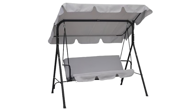 3-Seater Swing Chair with Canopy