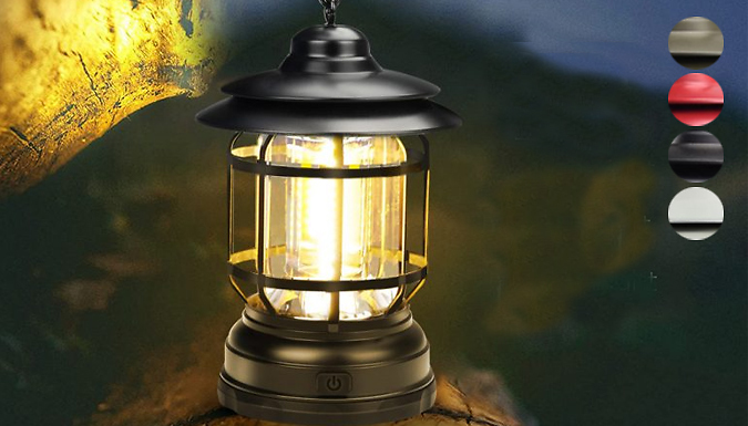 Justgiftdirect Retro Portable Camping Lantern - 4 Colours
