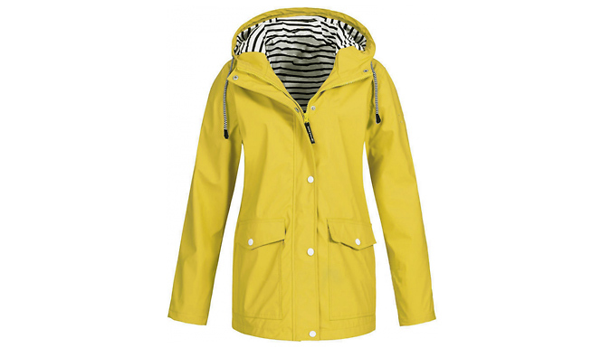 Striped Hooded Rain Jacket - 7 Colours & 7 Sizes