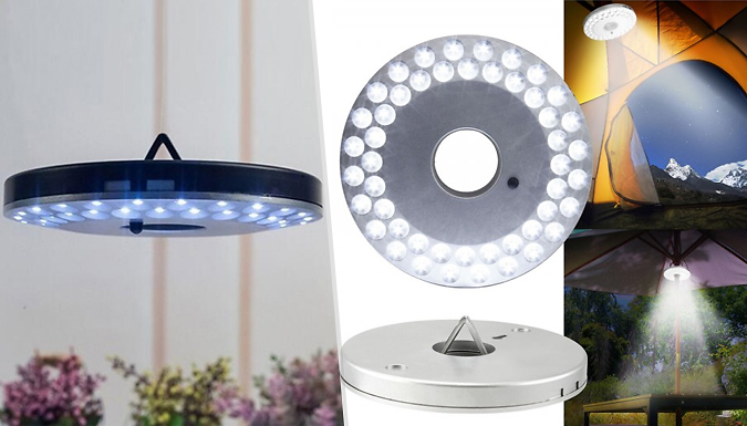 48-LED Outdoor Umbrella Light - Hang On Your Parasol!