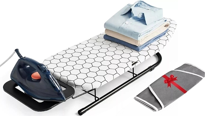 Foldable Tabletop Ironing Board with Extra Cover