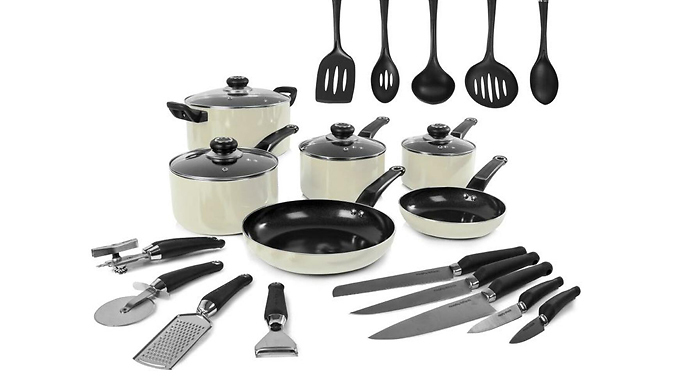 Equip 6-Piece Pan Set With 14 Cooking Tools - 3 Colours