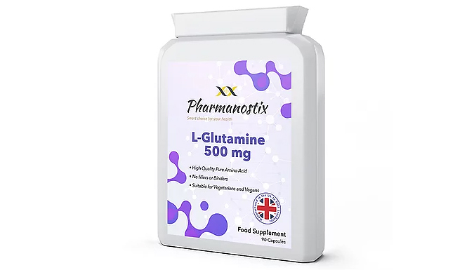 3, 6 or 9-Month Supply of L-Glutamine 500mg Capsules