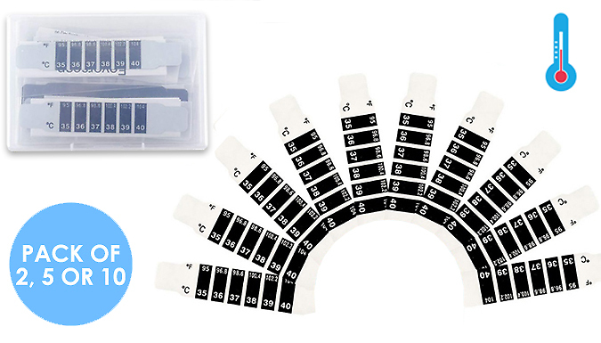 travel-sized & reusable forehead thermometer strips