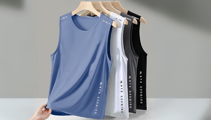 4-Pack of Men’s Quick-Drying Sports Vests - 4 Colours & 7 Sizes
