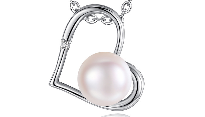Genuine Diamond and Freshwater Pearl Pendant