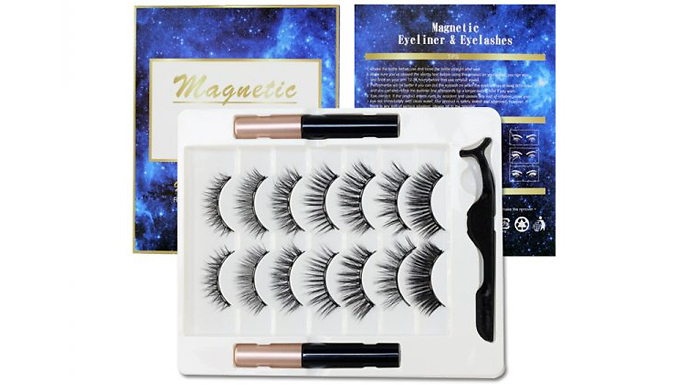 7-Pairs of Magnetic Eyelashes with Eyeliner Kit from Go Groopie