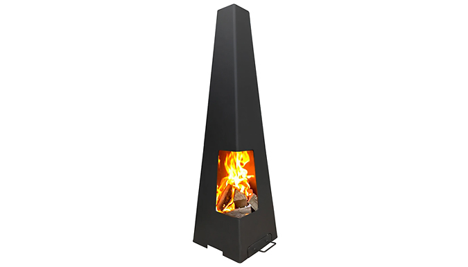 Squared Steel Fire Pit Chimenea - 1 or 1.2 Metres