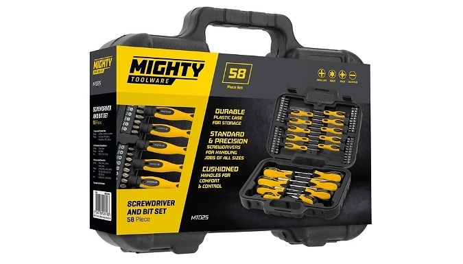 58 -Piece Mighty Toolware Screwdriver and Bit Set