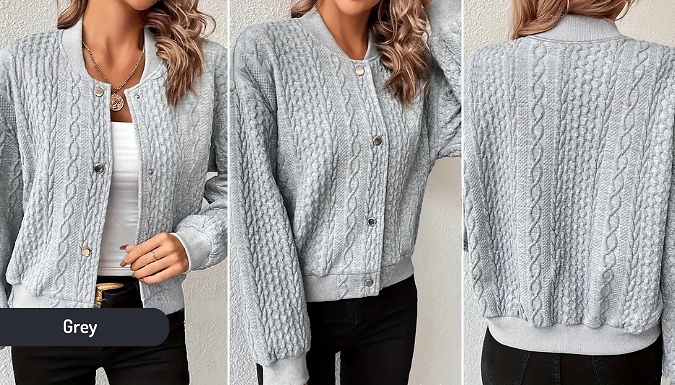 Cropped Cable Knit Jacket - 5 Colours & 6 Sizes