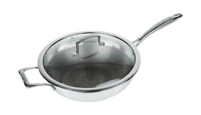 Pixel Non-Stick Chef's Wok with Glass Lid