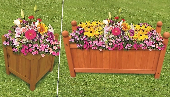 1 or 2 Wooden Garden Planters - 3 Sizes