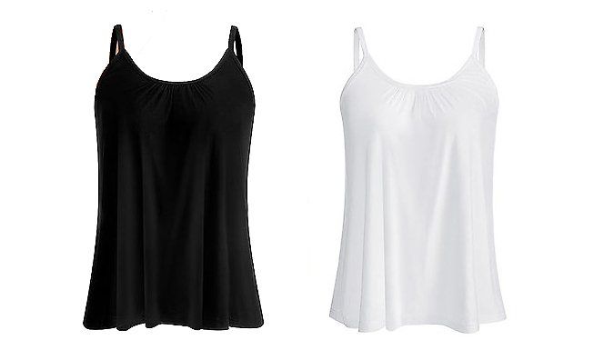 Sleeveless Camisole with Built in Bra - 3 Colours & 9 Sizes