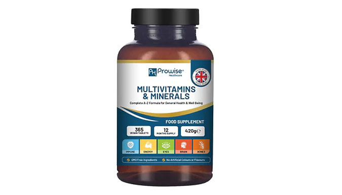 1 Year Supply of A-Z Multivitamins & Minerals - 365 Vegan Tablets at Go Groopie