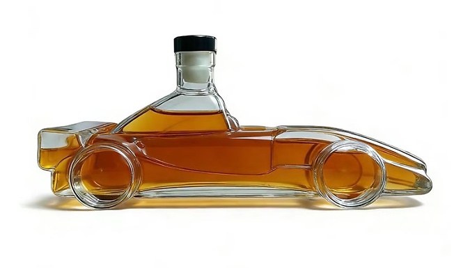 Racecar-Shaped Whiskey Decanter Bottle