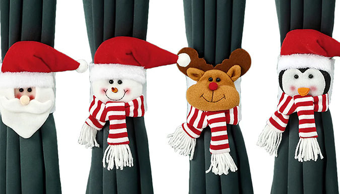 4-Piece Christmas Curtain Buckle Decoration Set