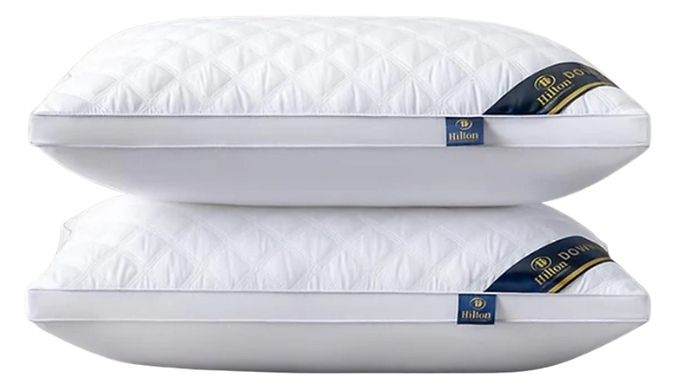 1 or 2-Pack of Feather & Down Hotel Pillows - 3 Colours!
