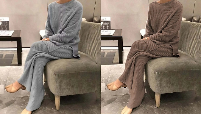 Ribbed Knitted Loungewear Set - 7 Colours & 6 Sizes