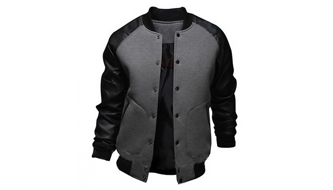 Men's Baseball Jacket - 3 Colours & 7 Sizes at Go Groopie