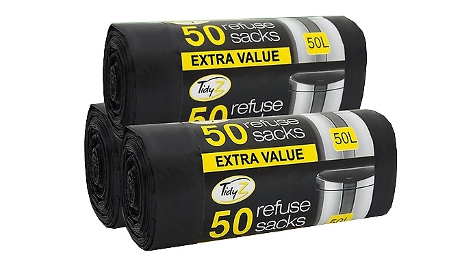 100, 200 or 400 TidyZ 50L Extra Strong Bin Bags