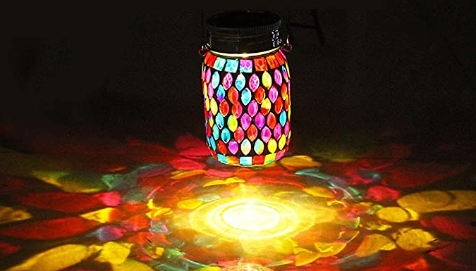 Mosaic Solar LED Hanging Jar Light - 2 Colours