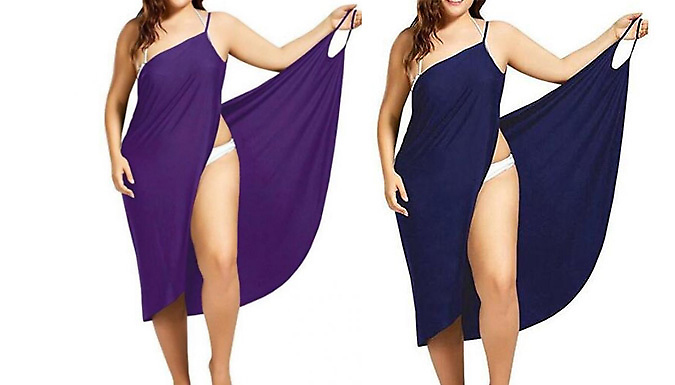 Sleeveless Wrap Over Beach Cover-Up Dress - 6 Colours & 4 Sizes