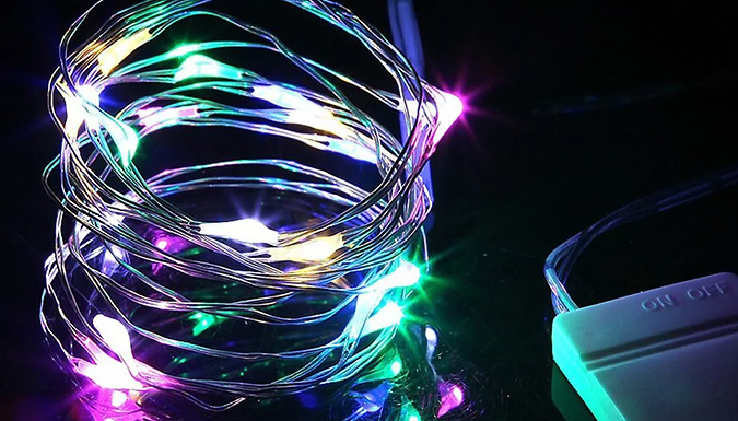 2, 4, 8 or 12 Battery Operated LED Fairy Lights - 3 Colours