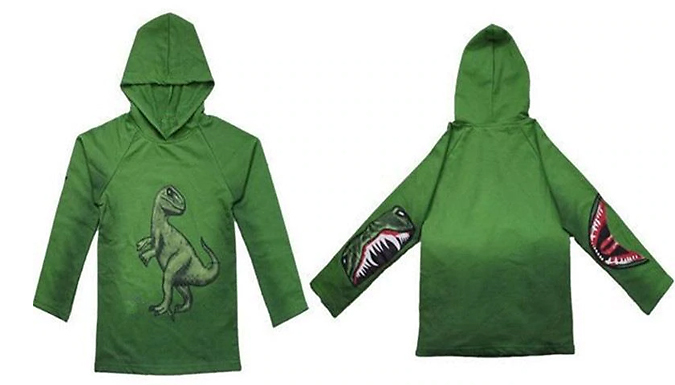 Kids Dinosaur Print Hoodie - 5 Sizes