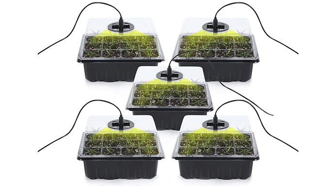 5-Pack of LED Light Seed Starter Trays with Tools - 2 Colours