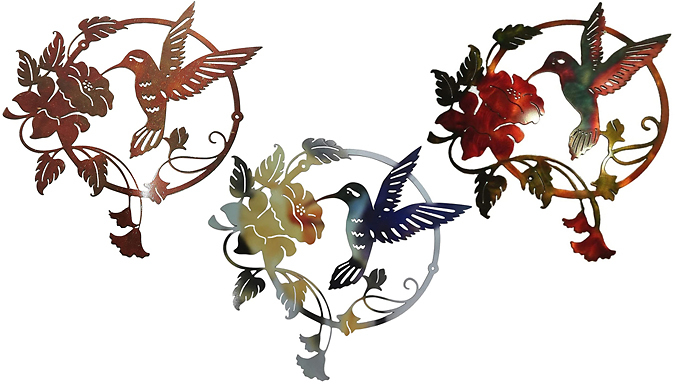 Hummingbird Metal Wall Art - 3 Colours