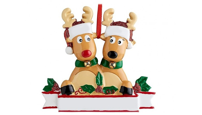 1, 2 or 3-Pack Elk Family Christmas Tree Ornament - 5 Options