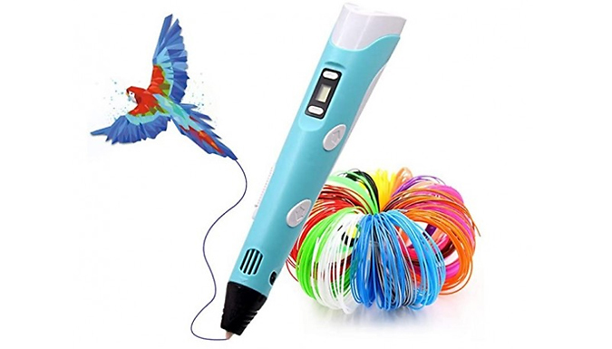 3D Printing Doodle Pen with LCD Screen & Filaments - 4 colours from Go Groopie