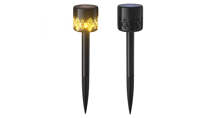1, 2 or 4 Solar LED Pattern Stake Lamps - 2 Colours