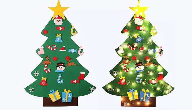 Pollyjoy Hanging Felt Christmas Tree with Velcro Decorations
