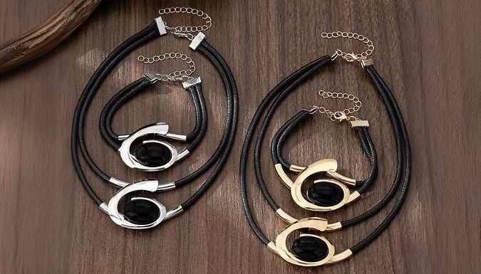 Metal Pendant Statement Jewellery Set - 2 Colours