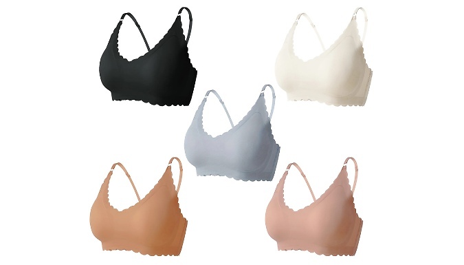 5-Pack Women's Scalloped Seamless Bras - 4 Sizes