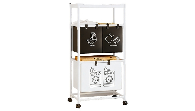 Multi Layer Laundry Basket with Wheels - 6 Sizes!