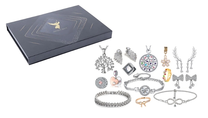 14-Piece Luxury Christmas Jewellery Box Gift Set - With Swarovski Crystals!