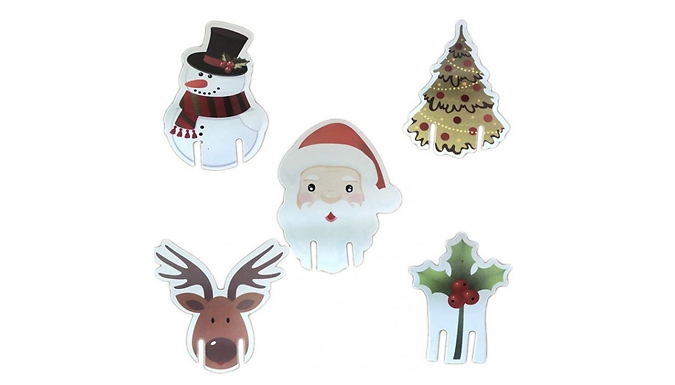 10 or 20-Pack of Christmas Slot-On Glass Decorations - 8 Designs