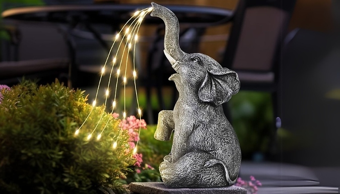 Solar-Powered Elephant LED Light