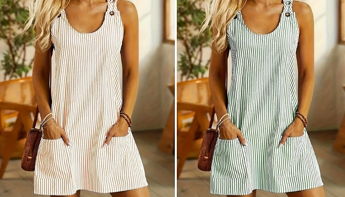 Women’s Casual Striped Dress - 5 Colours, 6 Sizes