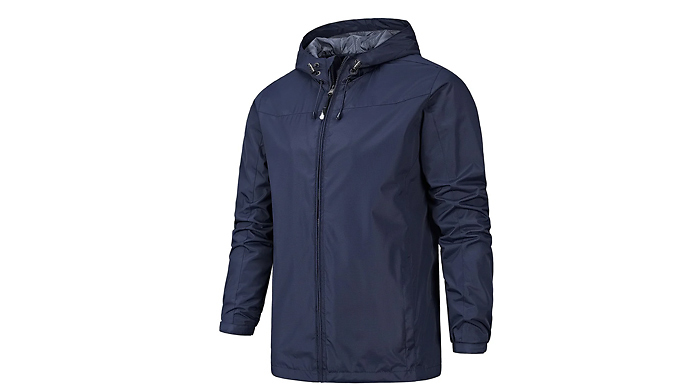 Men's Waterproof Windbreaker Jacket - 6 Sizes & 5 Colours from Go Groopie IE