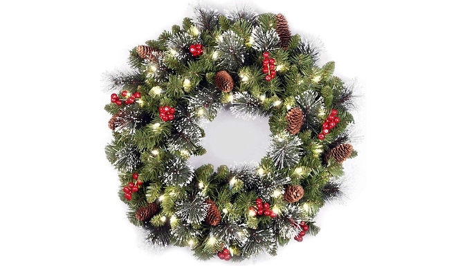 Artificial Christmas Wreath or Archway with Lights - 4 Sizes